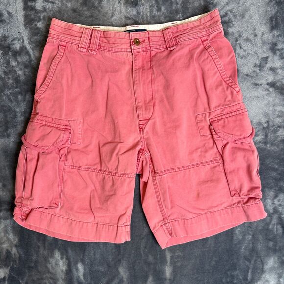 Vintage Polo Ralph Lauren Cargo Short Spring Salmon Size 34 Multi Pocket - Picture 1 of 7